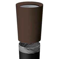 アスベル フタなしゴミ箱 寝室・リビング 6.7L ゴミ袋が見えにくい ルクレール2重構造 CV丸形 ブラウン　中古の画像