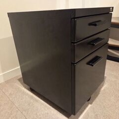 オフィスコム　デスクワゴン　黒　40cm×50cm×56cm　サイドワゴンの画像