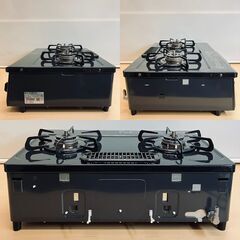 プロパンガス・LPガス用 グリル付き二口ガステーブル（パロマ IC-S37-2R）2023年製の画像