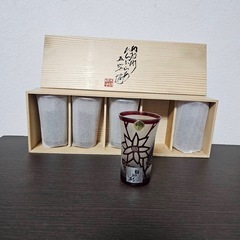 伝統硝子器 江戸切子 グラス　江戸ガラス細工　5個セットの画像