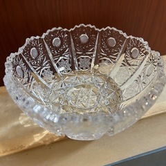 ガラス製品　3点セット　グラス　クリスタルガラス製皿の画像