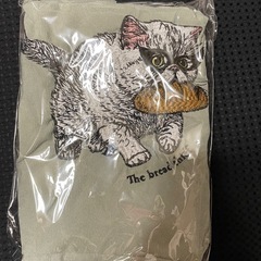 未使用訳あり品　トートバッグ 猫刺繍 ショッパー サブバック エコ ブラック アイボリー ネイビー ブルー コーデュロイ Jubilee ジュビリー アート 動物 キャット ネコ の画像