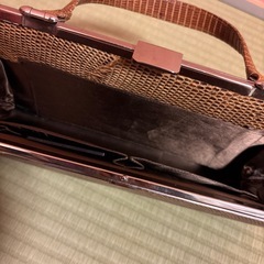 本トカゲ🦎皮　がま口ハンドバッグの画像