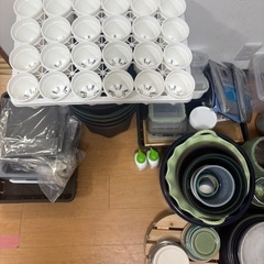 園芸用品　中古　鉢・受け皿セットの画像