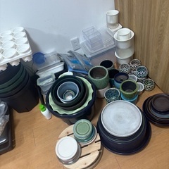 園芸用品　中古　鉢・受け皿セットの画像