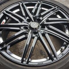 Weds LEONIS GREILA 18インチアルミホイール＋215.45.18 ２本バリ山　4本セット　使用年数少　美品　早い者勝ち！の画像