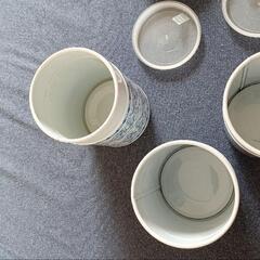 茶筒 3個セット 緑 青 赤の画像