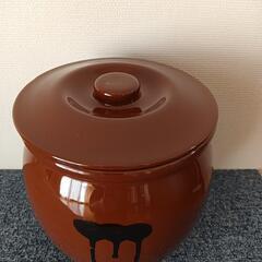  日本製　久松　常滑焼　丸かめ (蓋付) 2号 3.6L　未使用品　の画像