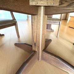 大川家具系高級ダイニングセット テーブル150cm 椅子4脚 ベンチ付　引取のみの画像