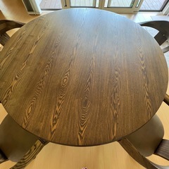 大川家具系高級ダイニングセット テーブル150cm 椅子4脚 ベンチ付　引取のみの画像