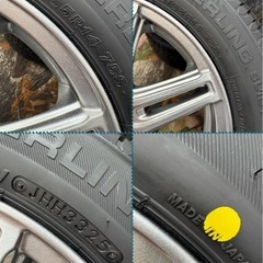 ⑲155/65R14新品タイヤ4本と中古美品ホイールとナット付きの画像
