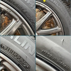 ⑳ 155/65R14新品タイヤ4本と中古美品ホイールとナット付きの画像