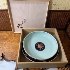 【有田焼 清乃窯】配送可能　古伊万里 金彩 大皿・深皿 2枚セット 木箱付 盛鉢 和食器 美品 伊万里焼 特選　同梱相談可　大鉢 料理揃　骨董　茶道具の画像