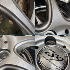 ㉑155/65R14新品タイヤ4本と中古美品ホイールとナット付きの画像