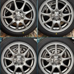 ㉑155/65R14新品タイヤ4本と中古美品ホイールとナット付きの画像