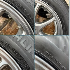 ㉑155/65R14新品タイヤ4本と中古美品ホイールとナット付きの画像