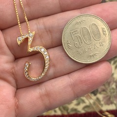 ゆきざき　ノンブル　ナンバーペンダント　Mサイズ　K18 0.42ct 7.8gの画像
