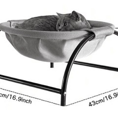 8／31以降処分✴︎猫ベッド　猫ハンモック　黒　美品　　の画像