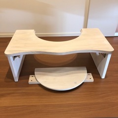 2way 折りたたみ式トイレ踏み台　天然木材の画像