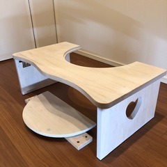2way 折りたたみ式トイレ踏み台　天然木材の画像