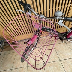 22インチ　a.n.design works 子供用自転車 黒/ピンクの画像