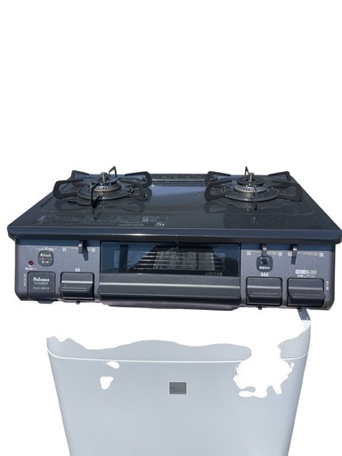 パロマ ガステーブル PA-S46B-R プロパンガス(LPG)用 右強火力 水なし片面焼き, 高さ218×幅592×奥行461, チャコール