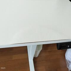 昇降式デスク 白の画像