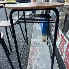 【JY011】カフェテーブル　二人掛け食卓　ビンテージ調の画像