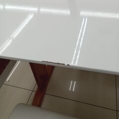 ★リユースのサカイ日立店★HJ7577  ダイニングセット ホワイト H70×D75×W９０～120 クリーニング済み の画像