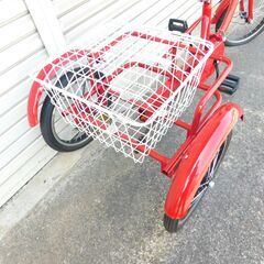 【JM731保管M】実用未使用 折り畳み 三輪自転車 3輪自転車 トライク 大人用三輪車 レッドカラーの画像