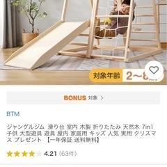 【屋内遊具】　ジャングルジム　滑り台　ブランコ
　木製　の画像