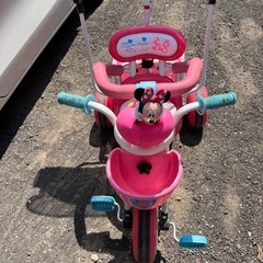 三輪車ミニー　ides    手押し棒あり　汚れありますの画像