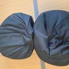 2個セット★ハナロロ　ビーズクッション　チャコールグレー　80リットル　の画像