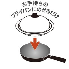 日本製　フライパン用蒸し器 20~22cm用 ガラス蓋付きの画像