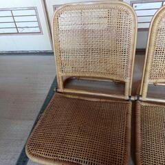 ラタン　座椅子　2脚の画像
