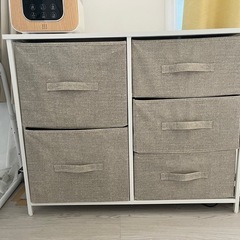 【美品】【2023年購入】ローチェスト 収納棚 タンス おしゃれ ファブリック 北欧風の画像