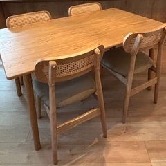 東谷家具　ダイニングテーブル&チェア2脚セットの画像