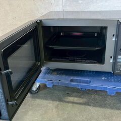 SHARP 電子レンジ RE-S55DJ-B 2022年製 ブラック オーブンレンジ 動作確認済 フラットテーブル 状態良好 生活家電 キッチン家電 Y2138の画像