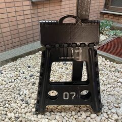 148:SLOWER 折りたたみチェア 踏み台 脚立 フォールディング ステップ スツール アウトドア 椅子 デラックス レズモ キャンプ ポリプロピレン ブラック 高さ40cm SLW296の画像