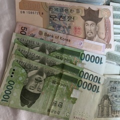 韓国紙幣、350000ウォンになります、の画像