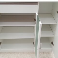 ★リユースのサカイ高崎店★TJ12628 NITORI 食器棚 白 H89×D39.5×W90 クリーニング済みの画像