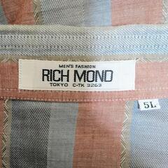 RICH MONDO メンズ ストライプ 半袖シャツ 5Lの画像