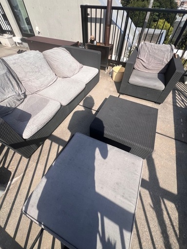 屋外ガーデンソファ4点セット