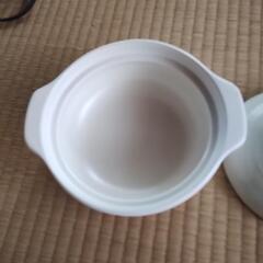 土鍋 料理が冷めにくい土鍋 白 未使用 6号 1～2人用の画像