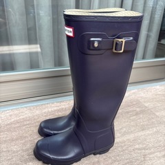 HUNTERレインブーツ長靴ロングの画像