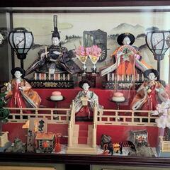 【お引取りに来て頂ける方限定】ひな人形　盛光作　美品 まごころ雛　３段飾り ガラスケース入りの画像