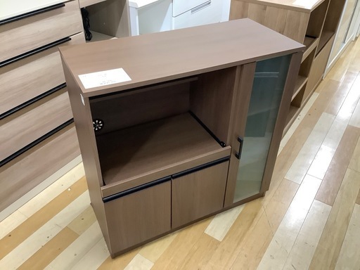 【トレファク　ラパーク岸和田店】レンジ台　3枚扉　ブラウン