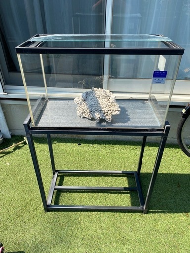 60cm水槽 水槽台 珊瑚 ガラス蓋 セットで