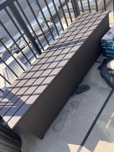 アルミ 物置 ベンチストッカー 幅180 ベンチ収納 収納箱 ベランダ 玄関 BOX おしゃれ 収納ボックス コンテナボックス アルミ ブラウン 整理 整頓 おしゃれ シンプル