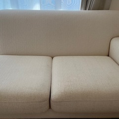 【良品】2人掛けソファ(ホワイト)の画像